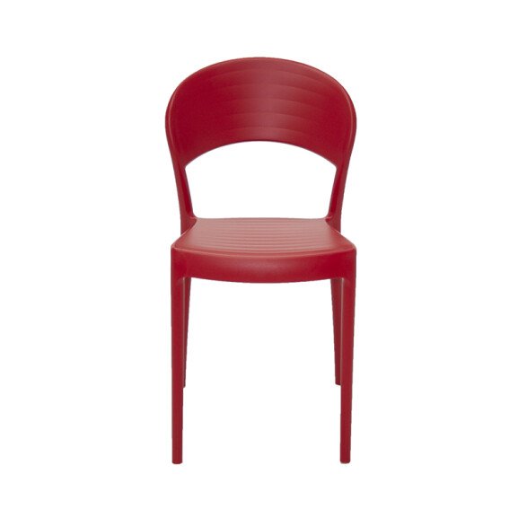 Silla apilable roja "SISSI" respaldo cerrado TD0634