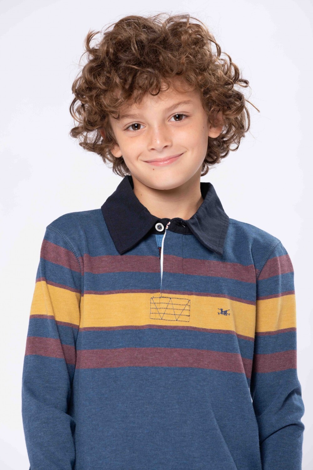 REMERA POLO RAYADA Marino