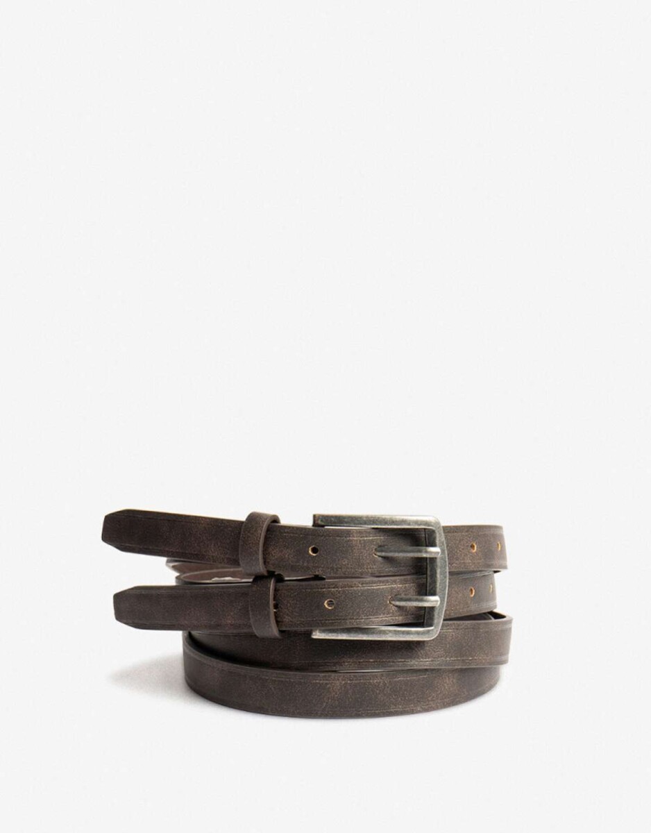 Cinturón Doble Hebilla - Marron Suela 