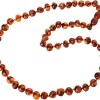 Collar ambar piedra redonda marron