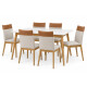 Juego de Comedor CRISTAL 1,60 x 0,90 con 6 Sillas Gris – Imbuia y Blanco Juego de Comedor CRISTAL 1,60 x 0,90 con 6 Sillas Gris – Imbuia y Blanco