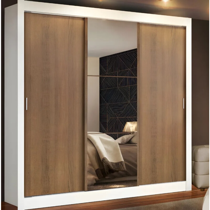 Ropero Placard 3 Puertas Corredizas 1 Espejo Monaco Multicolor