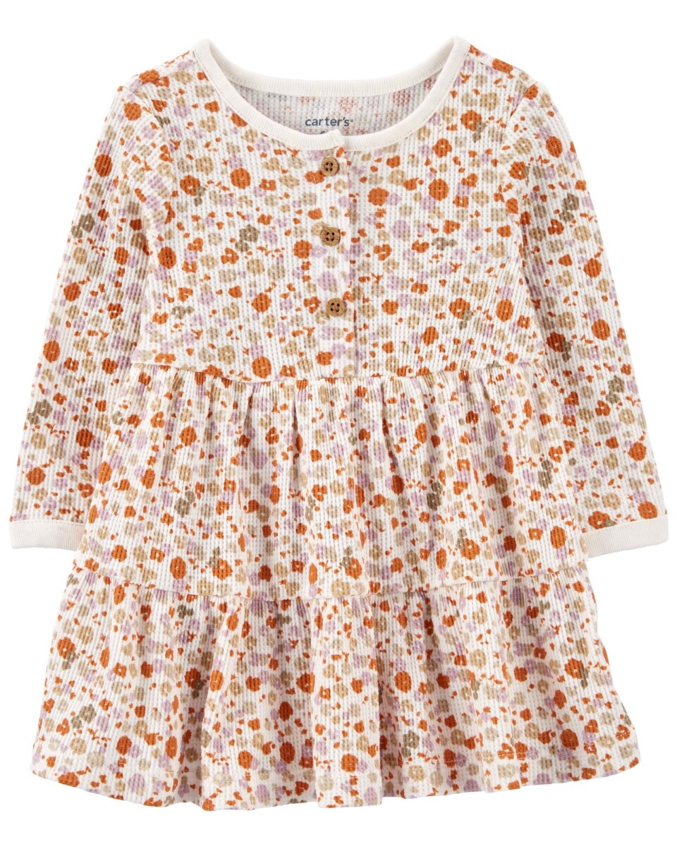 Vestido de algodón térmico, diseño floral 