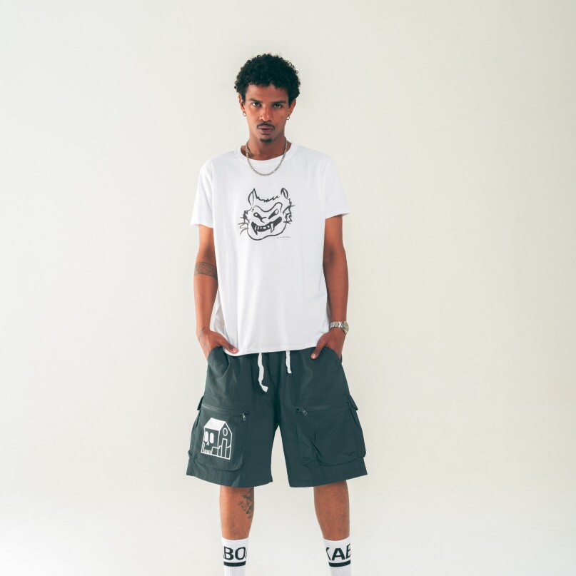 BERMUDA NYLON LOGO VERDE