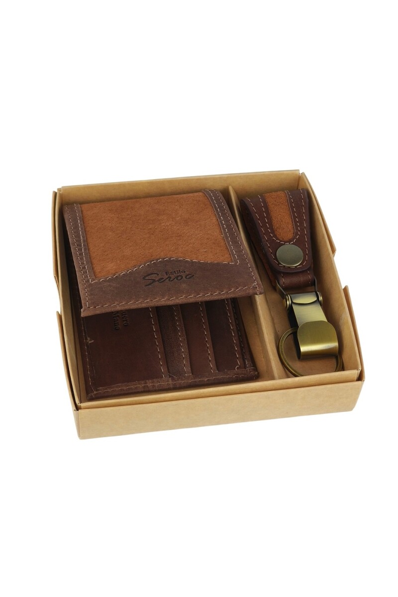 Set de billetra combinada y llavero oxido