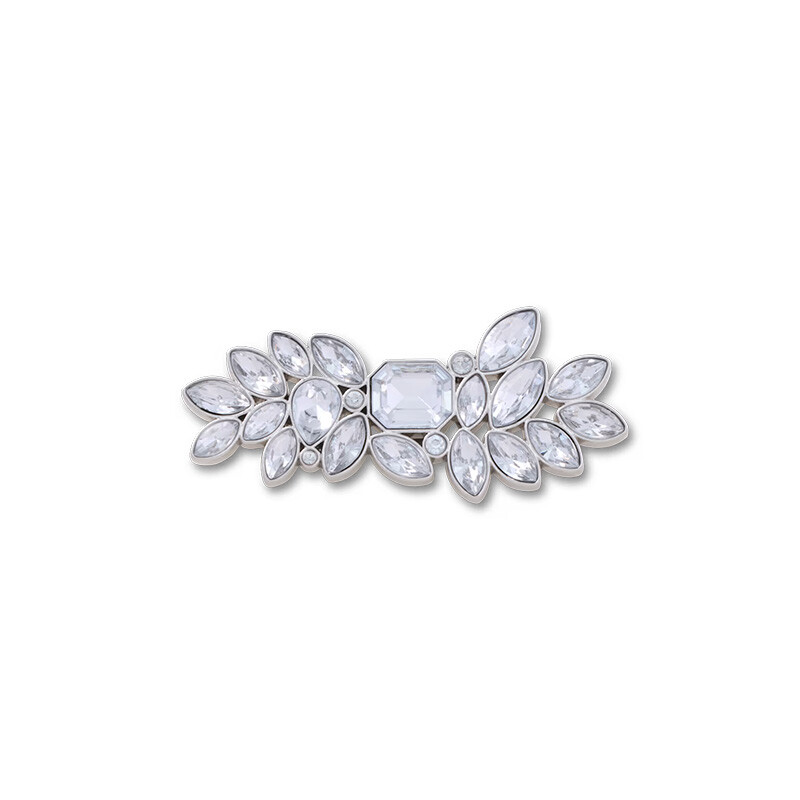Jibbitz™ Charm Silver Leaf Gem Multicolor