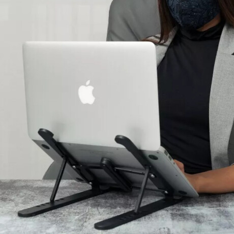 Soporte laptop de plástico regulable Negro