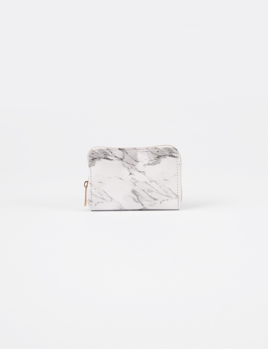 Billetera mediana marmolada - Blanco 