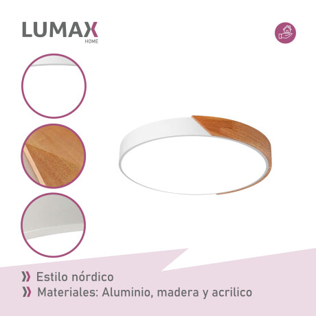 Plafon Techo Lumax Led Nórdico 30cm 24W Blanco