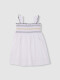 Vestido Blanco Con Elasticos E En Contraste Blanco