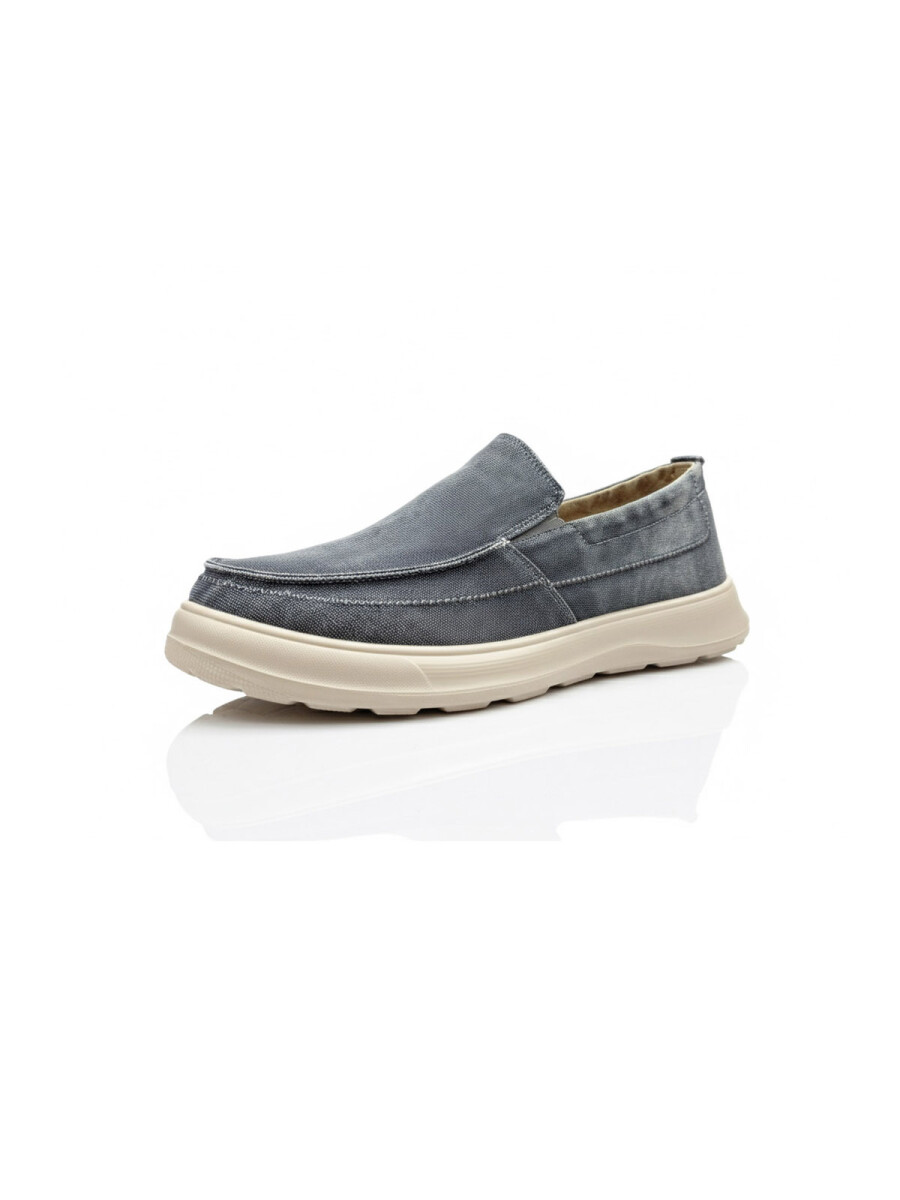 Mocasin suela beige alta - AZUL 
