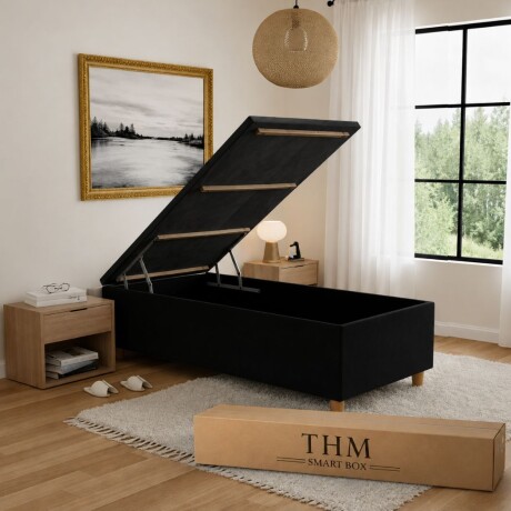 Sommier Baúl 1 plaza HAMPTONS Smartbox Palladium 90X190 Negro