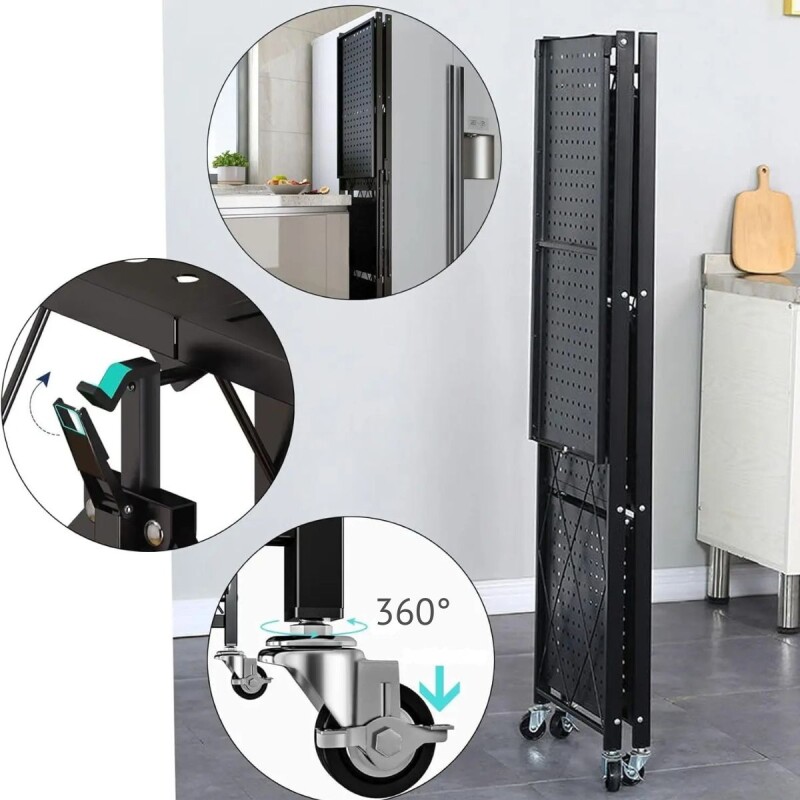 Estanteria Plegable Metalica 3 Estantes Con Ruedas Rack Estanteria Plegable Metalica 3 Estantes Con Ruedas Rack