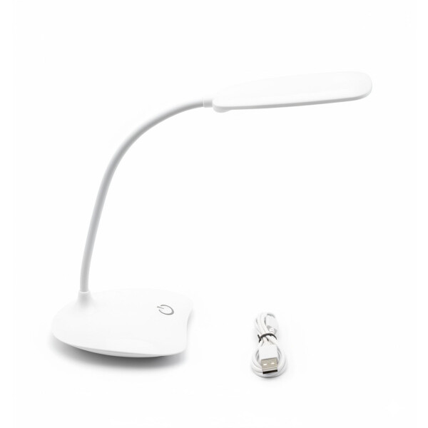 Lampara Led Con Base Mesa Escritorio Tactil Recargable Color Blanco