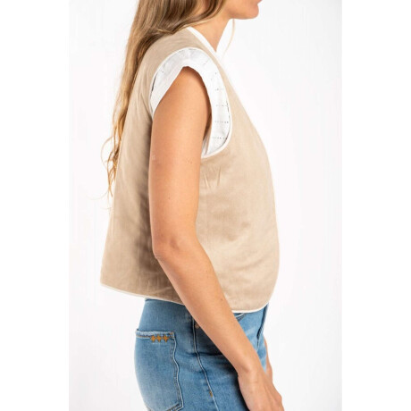 Chaleco Bordados Reversible Gamuza Nácar