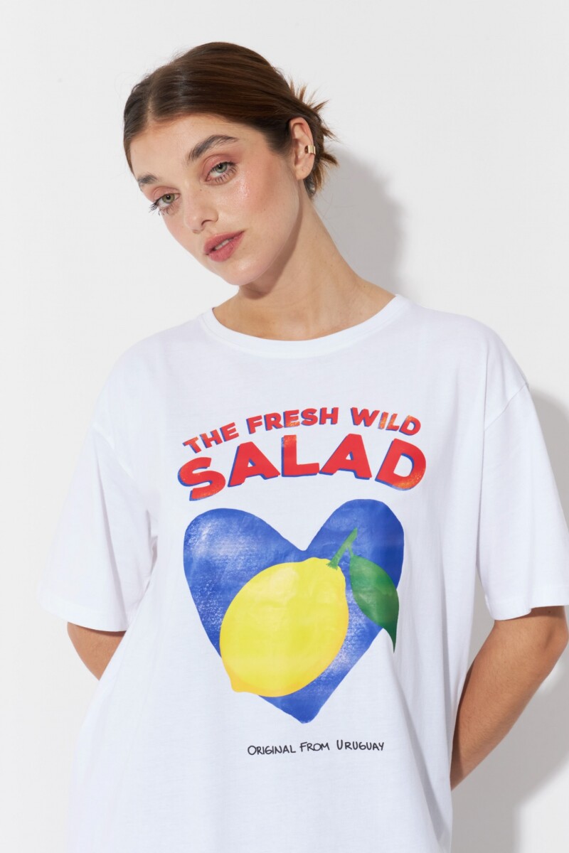 T shirt fresh salad blanco