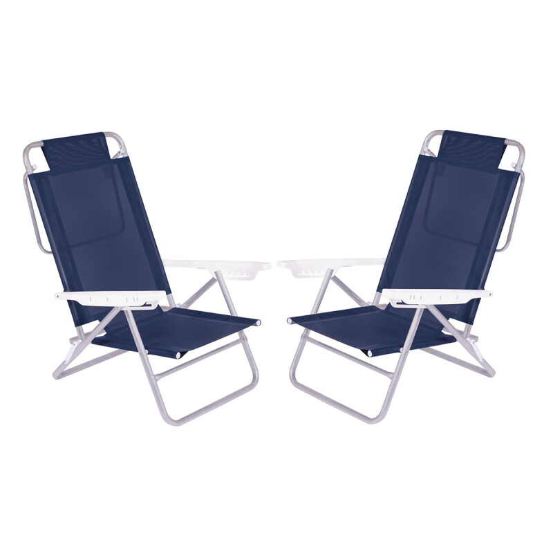 Set X 2 Sillas Summer 6 Posiciones Aluminio AZUL