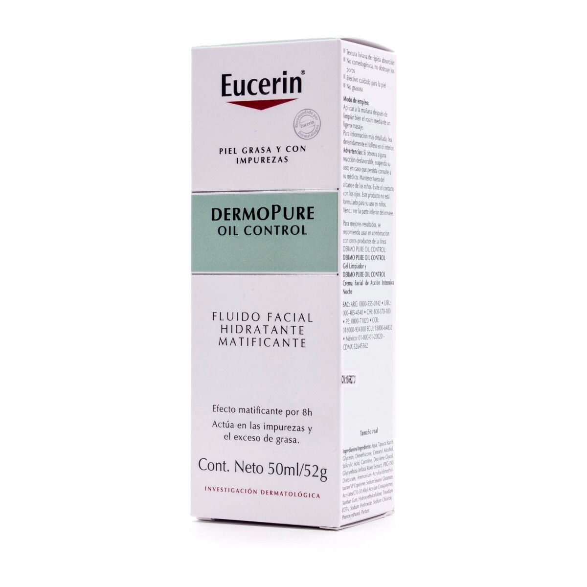 Eucerin Dermopure Fluido Facial Matificante 50 Ml. 