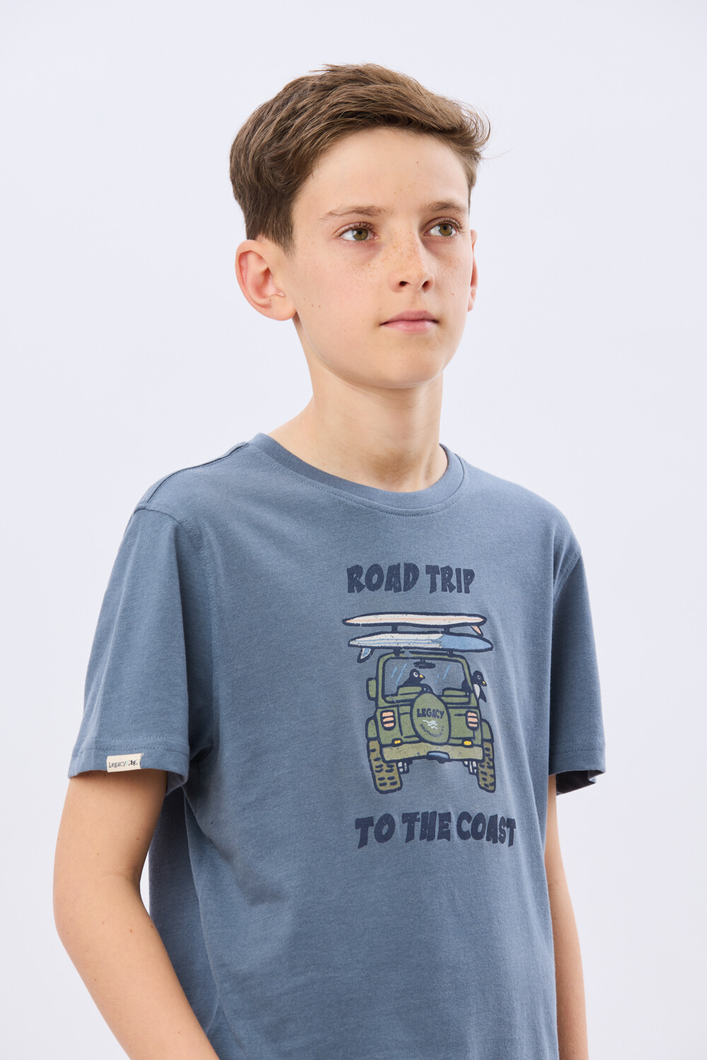 REMERA ESTAMPADA DE ALGODÓN Piedra