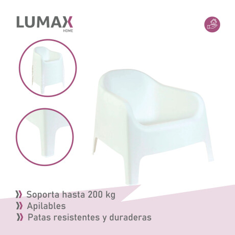 Set de 4 Sillas Skarpo + Mesa de exterior Blanco