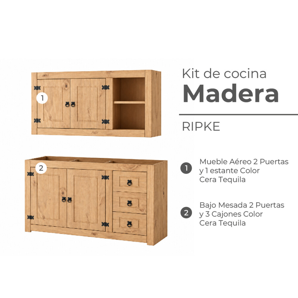 KIT COCINA AEREO Y BAJO MESADA CERA TEQUILA Kit Cocina Aereo Y Bajo Mesada Cera Tequila