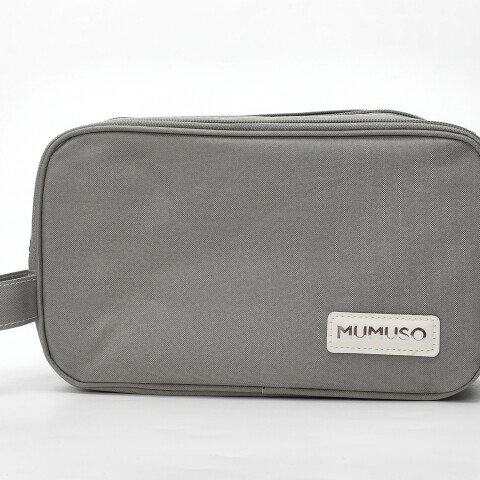 NECESER DE VIAJE PORTÁTIL DE 2 CAPAS - GRIS NECESER DE VIAJE PORTÁTIL DE 2 CAPAS - GRIS