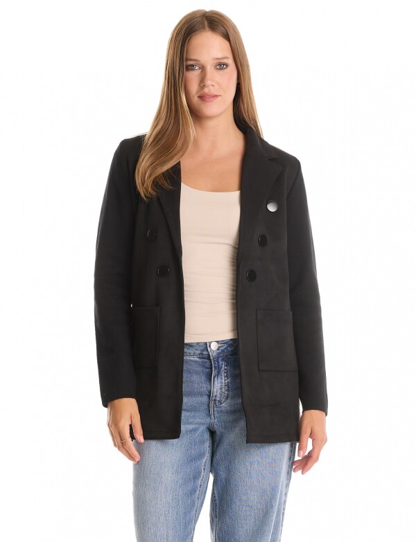 Blazer Tejido Suede NEGRO