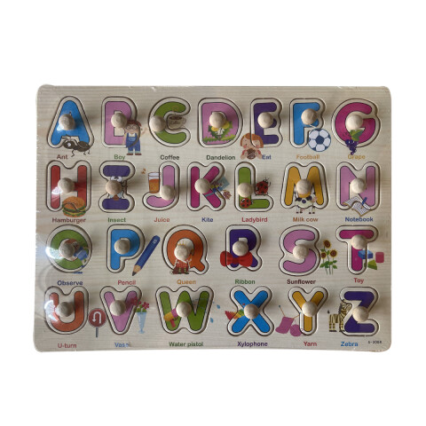 Juego De Encastre Abecedario En Madera U