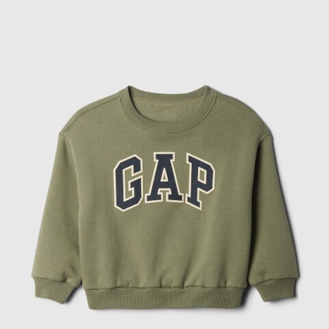 V-OVERSIZED LOGO CREW WALDEN GREEN