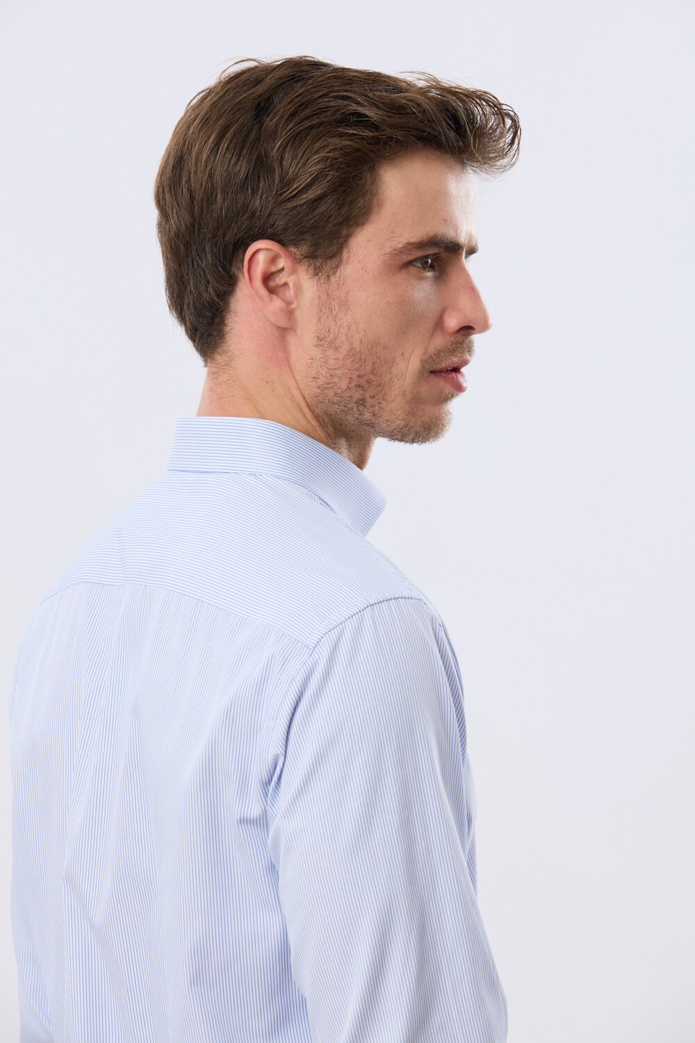 CAMISA RAYADA DE VESTIR Azul