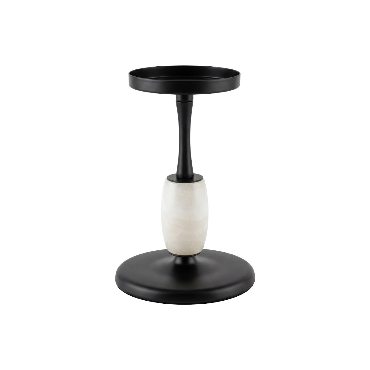 PORTA VELA METAL NEGRO C/DET PEQ 