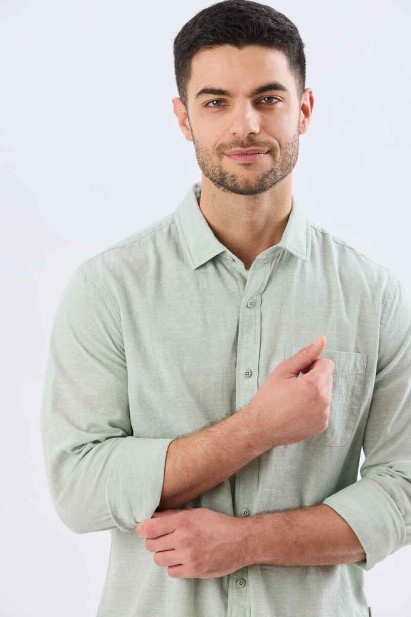 CAMISA LISA DE LINO - Menta 