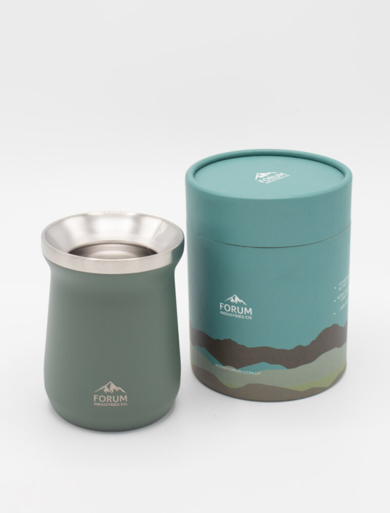 Mate Doble Tapa Acero Inoxidable Verde