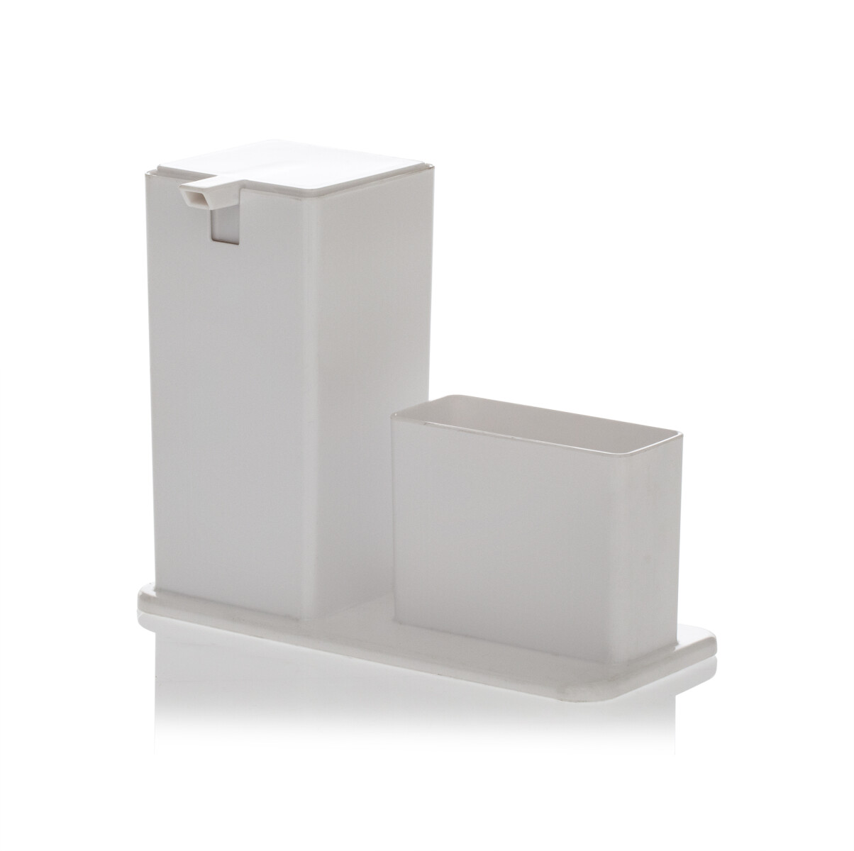 DISPENSADOR JABON PLUS BLANCO CUADRADO 