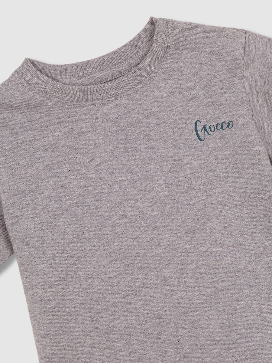 Camiseta Con Print Gris