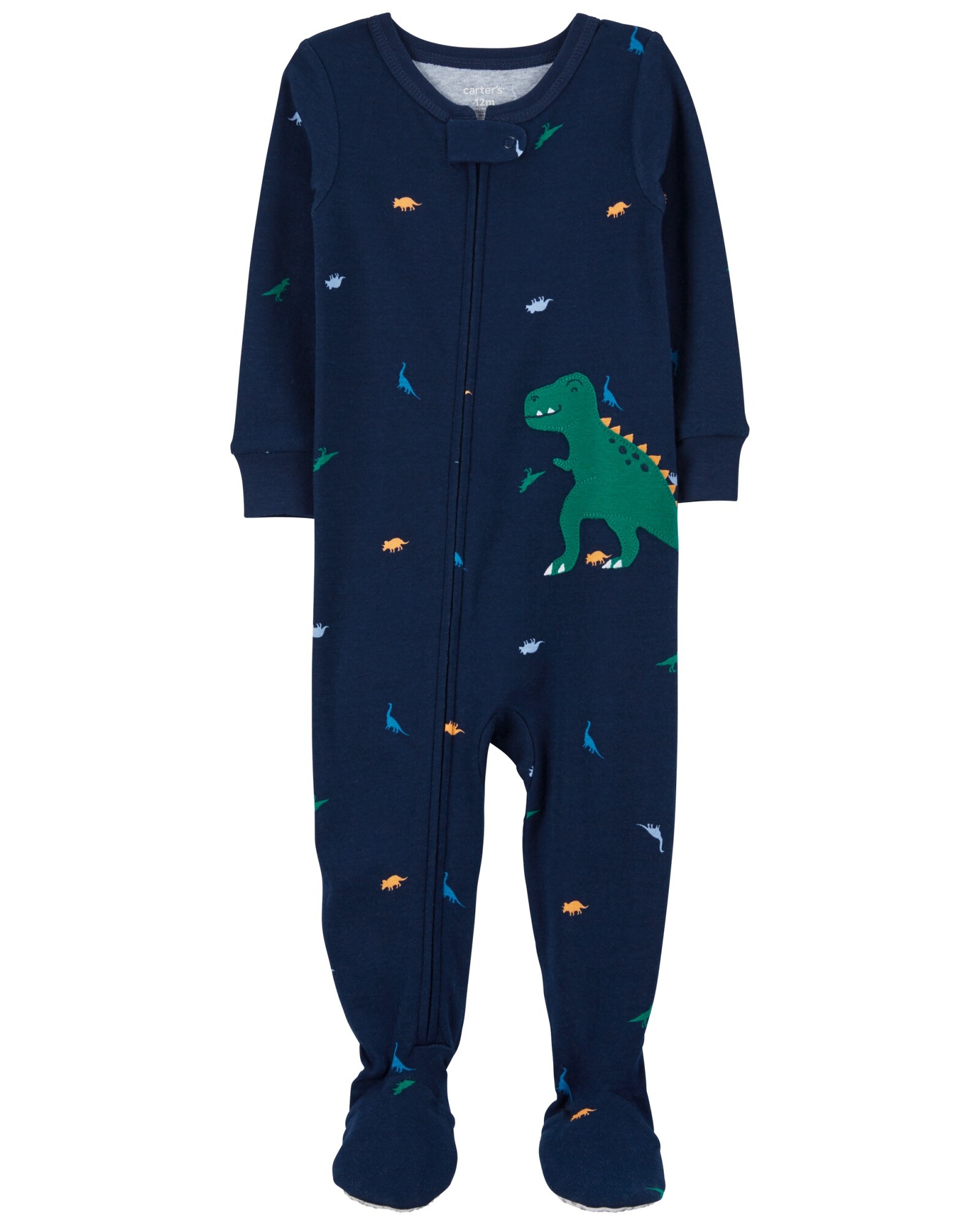 Pijama una pieza de algodón con pie diseño dinosaurios Sin color