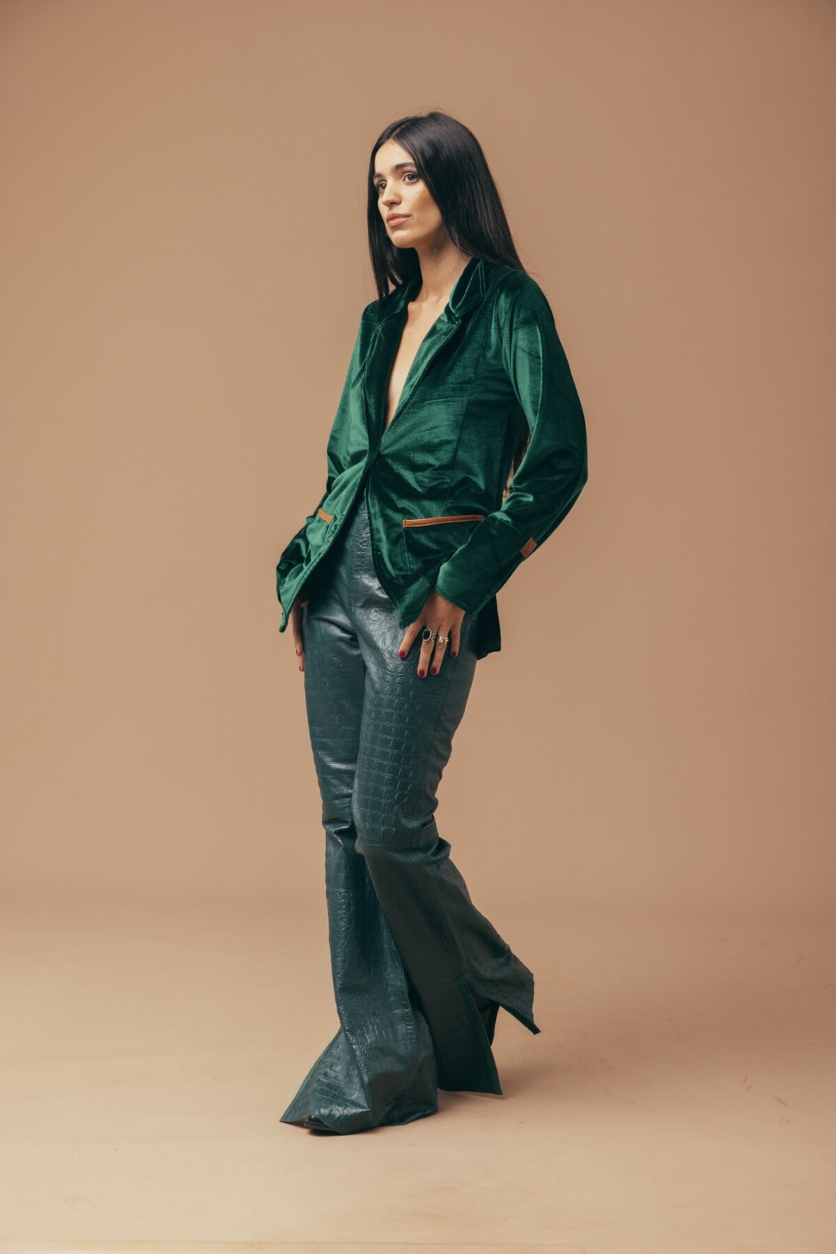 Velvet Suit Blazer Verde