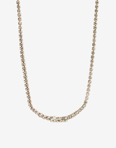 Collares Cortos Strass Collar Corto Strass - Dorado