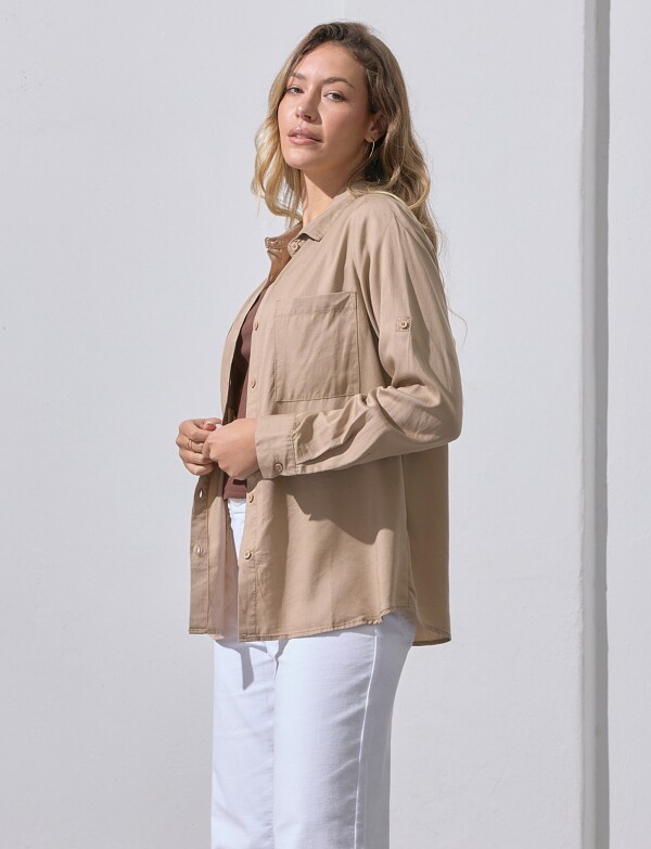 Camisa Bolsillos BEIGE