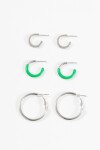 Set de aros strass plateado