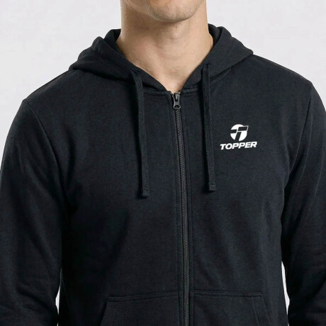 Campera Buzo Topper Hombre C/Cierre Y Capucha Clásico Negro