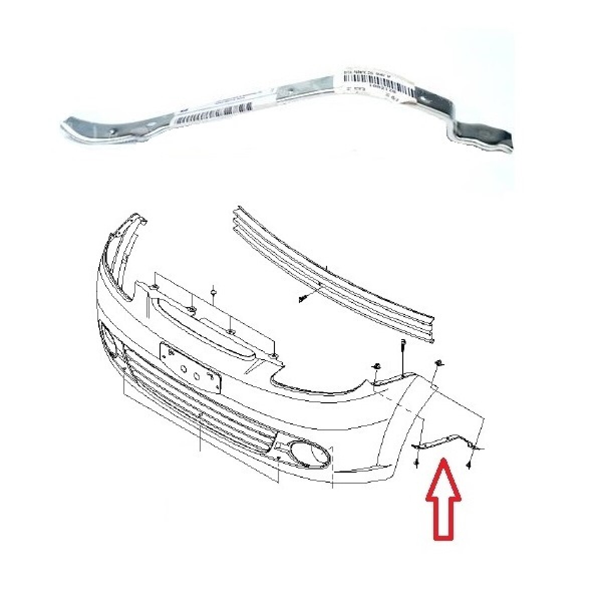 SOPORTE DE PARAGOLPE DELANTERO IZQUIERDO - SPARK 