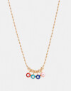 Cadena Corta con Dije Lucky charm Collar Con Dijes De Ojitos - Dorado