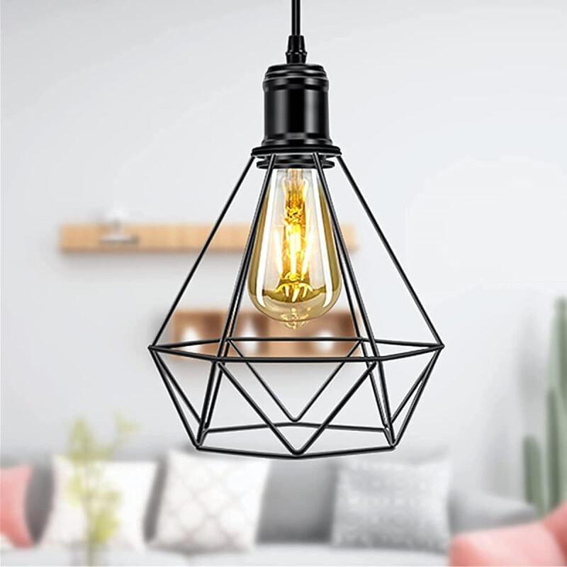 Lampara Colgante Jaula Vintage Diamante Led Lampara Colgante Jaula Vintage Diamante Led