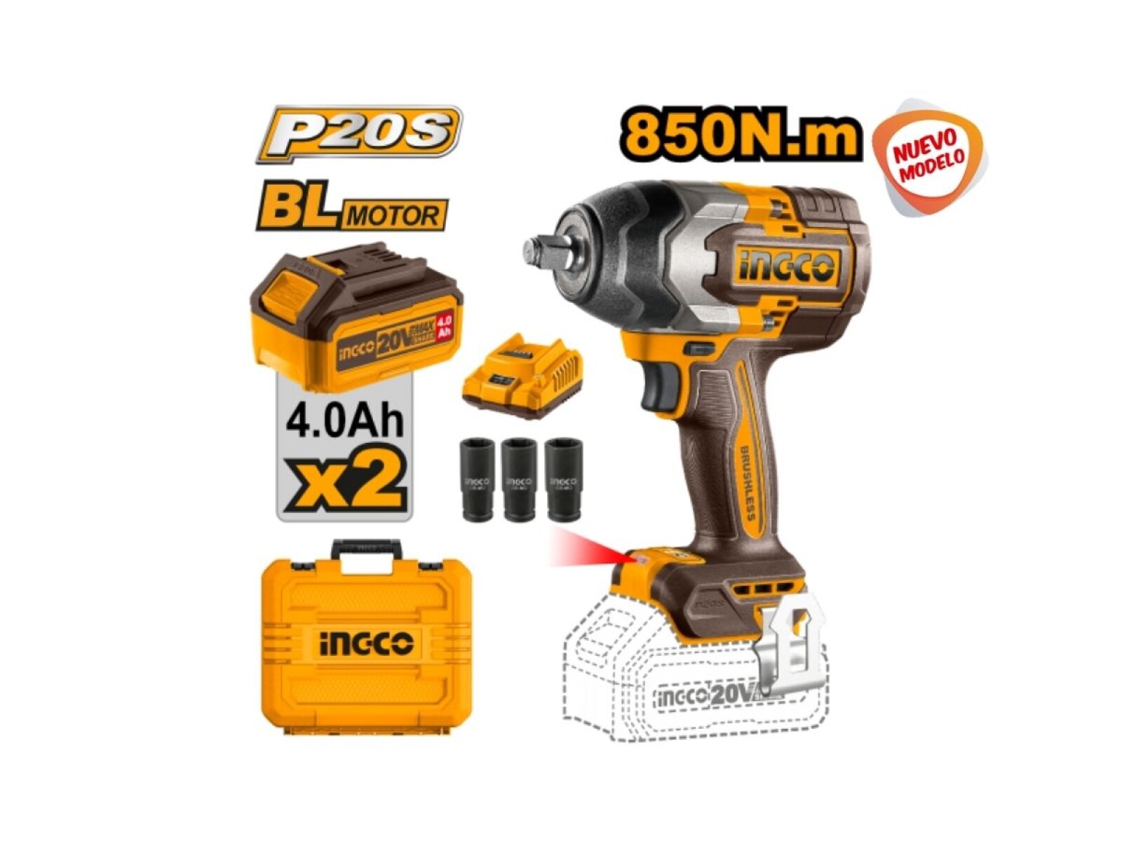 LLAVE DE IMPACTO 850NM 20V P20S C2BAT 