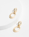Aros Colgantes Cortos Metal Aros De Eslabones - Dorado