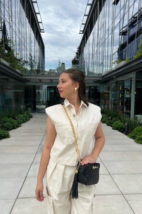 Camisa sin manga Cora Off White