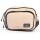 Bandolera Canva Brooklyn celeste con bolsillo antirrobo y correa ajustable Crudo