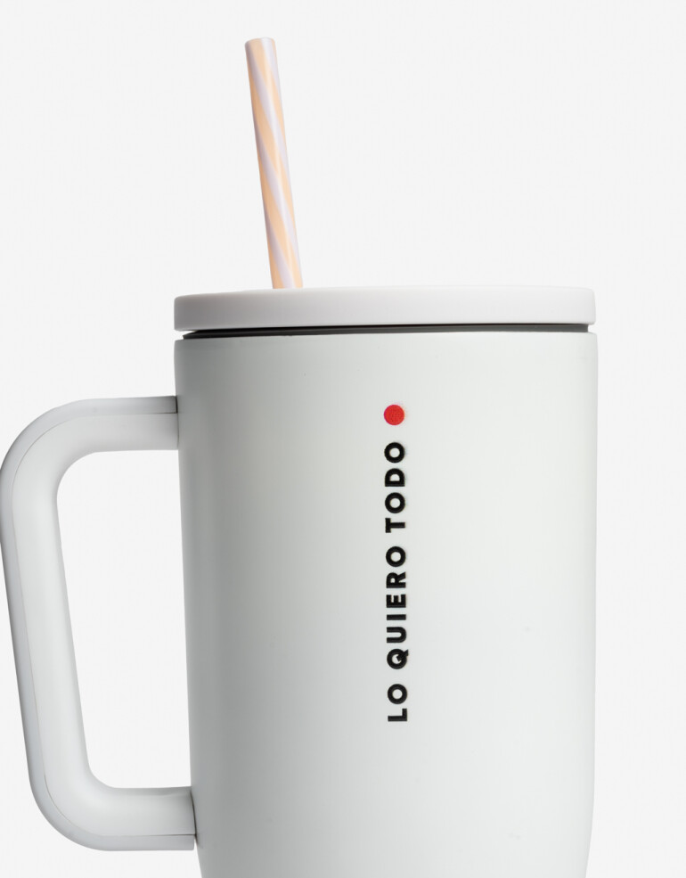 Artículos cocina Vasos Vaso Metálico "lo Quiero Todo" - Blanco Hueso