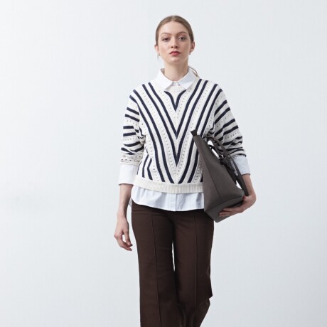 SWEATER COIMBRA Blanco/Azul